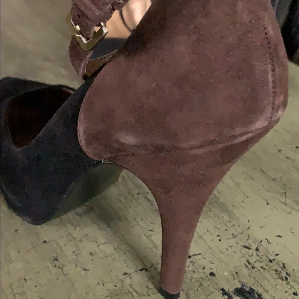 KELLY & katie Cooper Suede Ankle Strap Heels